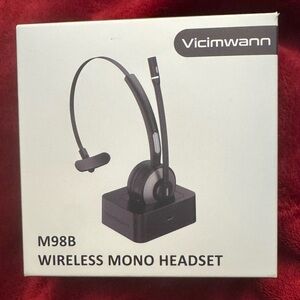 Black Wireless Mono Headset